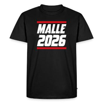 Malle 2026 lettering - Men's Premium Organic T-Shirt - black - Front - Nico (187cm)
