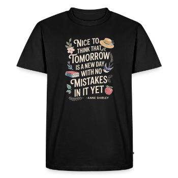 Citation de Book Lover Tomorrow : Anne Shirley - T-shirt Premium bio Homme - noir - Devant - Nico (187cm)