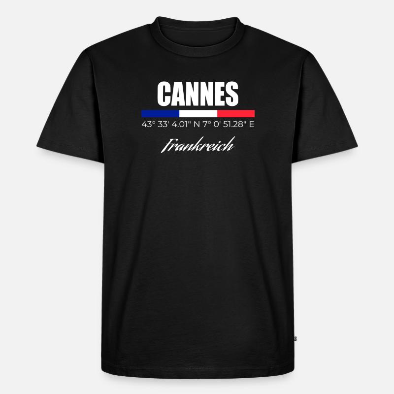 Cannes - Männer Premium Bio T-Shirt - Schwarz