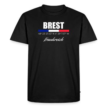 Brest - Men's Premium Organic T-Shirt - black - Front - Nico (187cm)