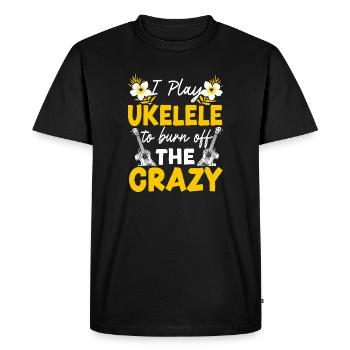 Hawaiian Ukulele Uke I Play - Men's Premium Organic T-Shirt - black - Front - Nico (187cm)