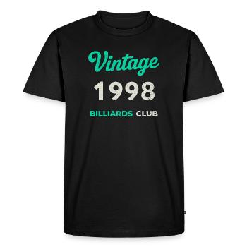 Vintage 1998 – Billiards Club Retro Birth Year - Men's Premium Organic T-Shirt - black - Front - Nico (187cm)