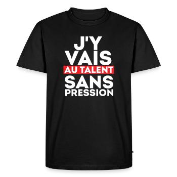 J'Y Vais AU Talent sans Pression - T-shirt Premium bio Homme - noir - Devant - Nico (187cm)