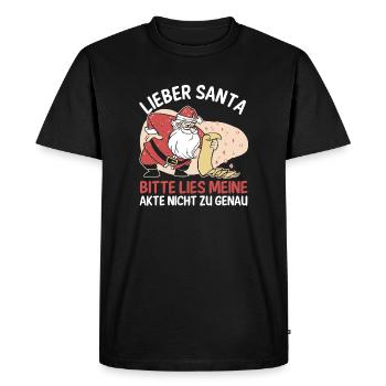 Santa Claus Christmas Time Naughty Christmas - Men's Premium Organic T-Shirt - black - Front - Nico (187cm)