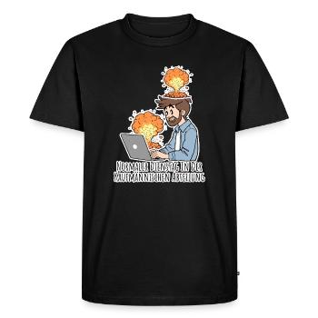 Complete chaos? Normal, commercial department! - Men's Premium Organic T-Shirt - black - Front - Nico (187cm)