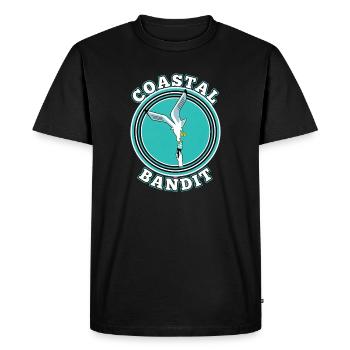 Mouette bandit côtière vole la glace - T-shirt Premium bio Homme - noir - Devant - Nico (187cm)