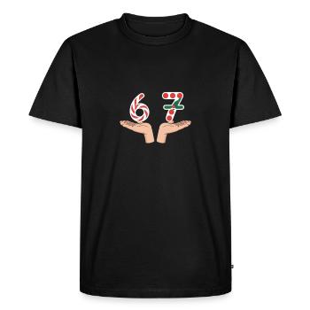 Motif Noël 67 Drôle Vintage - T-shirt Premium bio Homme - noir - Devant - Nico (187cm)