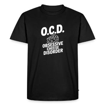 Trouble obsessionnel du fromage par le TOC - T-shirt Premium bio Homme - noir - Devant - Nico (187cm)