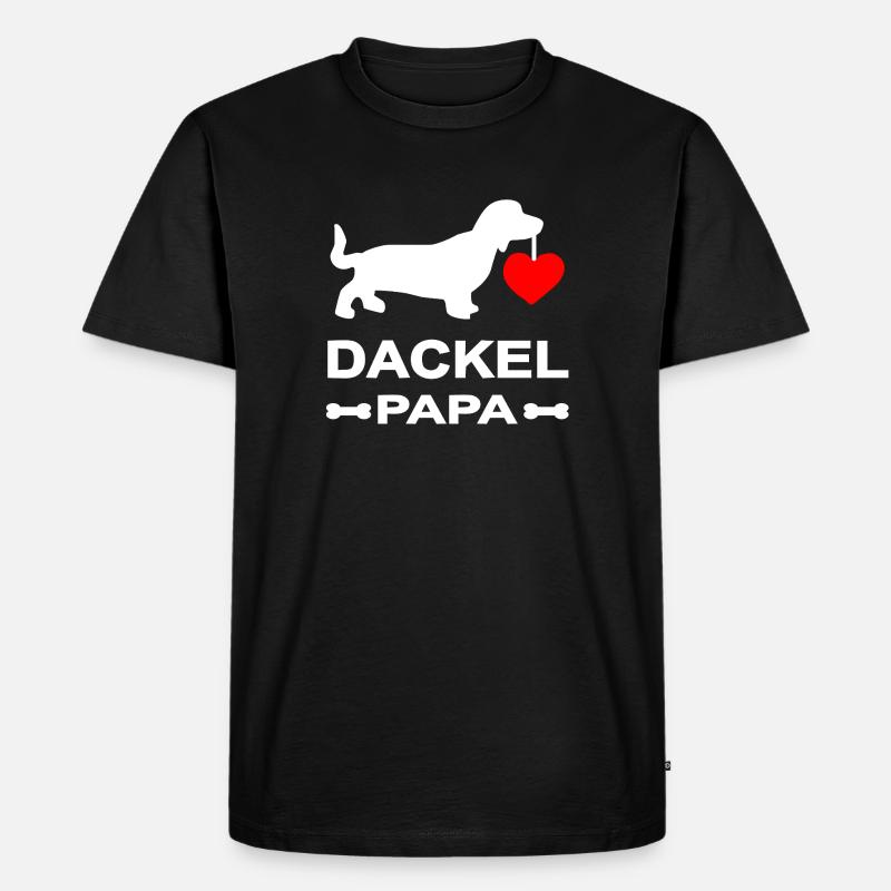 Dackel - Männer Premium Bio T-Shirt - Schwarz