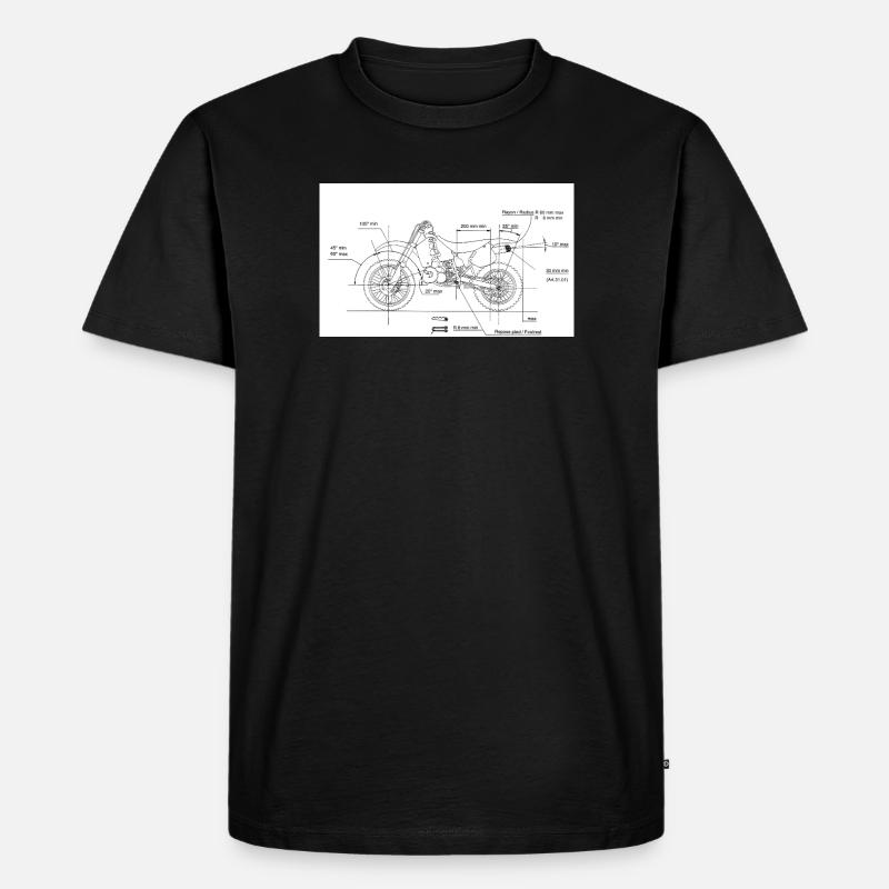 Motorrad Blueprint: Custom Chopper - Männer Premium Bio T-Shirt - Schwarz