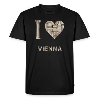 Vienne – Architecture monumentale - T-shirt Premium bio Homme - noir - Devant - Nico (187cm)