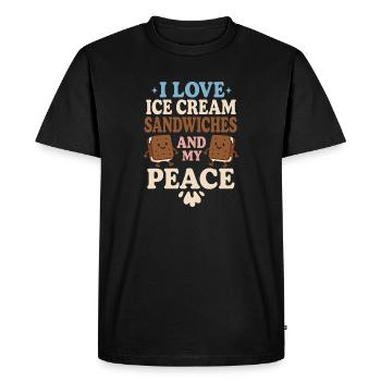 Dessert d’été pour amateurs de sandwichs glacés - T-shirt Premium bio Homme - noir - Devant - Nico (187cm)