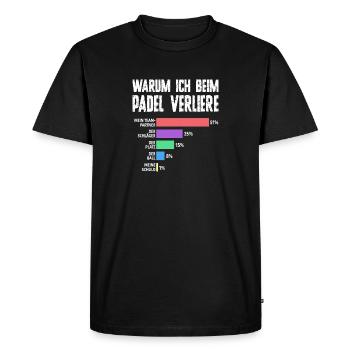 Bad Loser - Humour de padel pour hommes - T-shirt Premium bio Homme - noir - Devant - Nico (187cm)