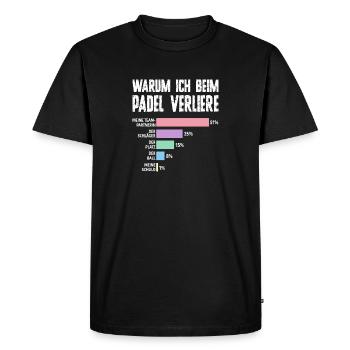 Bad Loser - Humour de padel pour femmes - T-shirt Premium bio Homme - noir - Devant - Nico (187cm)
