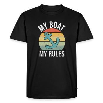 My Boat My Rules Funny Boating Captain Gift - Men's Premium Organic T-Shirt - black - Front - Nico (187cm)