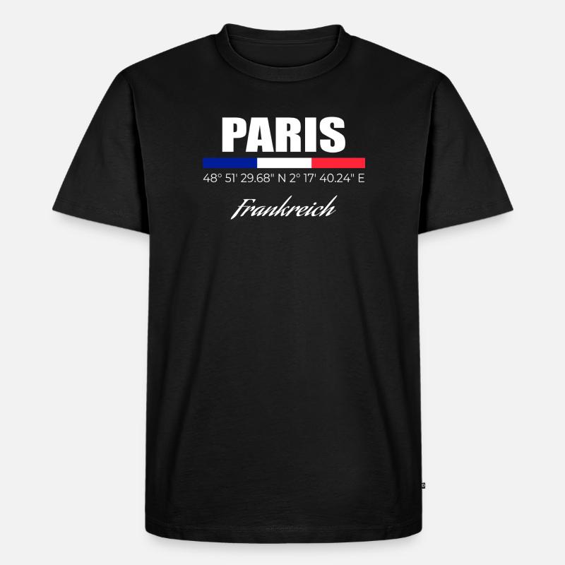 Paris - Männer Premium Bio T-Shirt - Schwarz