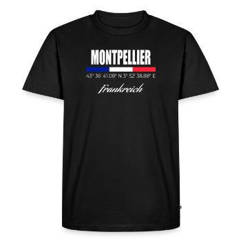 Montpellier - T-shirt Premium bio Homme - noir - Devant - Nico (187cm)