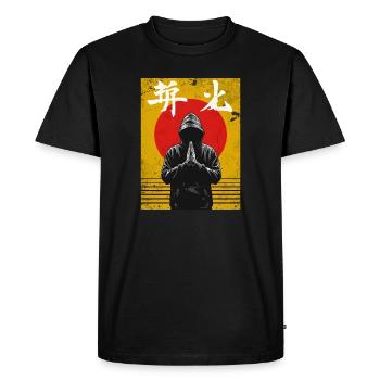 Budo spirit!  Japanese martial arts design - Men's Premium Organic T-Shirt - black - Front - Nico (187cm)