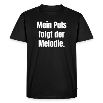 Melody Pulse – Typo Contrast - Men's Premium Organic T-Shirt - black - Front - Nico (187cm)