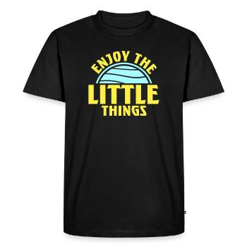 Enjoy The Little Things Gratitude Mindfulness - Men's Premium Organic T-Shirt - black - Front - Nico (187cm)