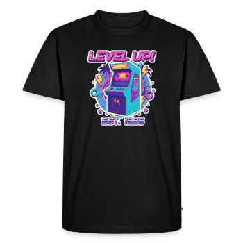 Level Up 1985 – Retro Arcade Automat Design - Men's Premium Organic T-Shirt - black - Front - Nico (187cm)