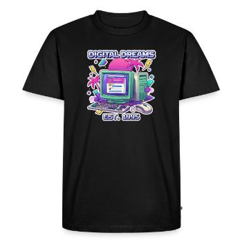 Rêves numériques 1995 – Conception de PC vintage - T-shirt Premium bio Homme - noir - Devant - Nico (187cm)