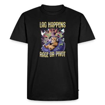 Chat gamer drôle - T-shirt Premium bio Homme - noir - Devant - Nico (187cm)
