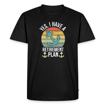 Don du Plan de retraite pour bateau de plaine - T-shirt Premium bio Homme - noir - Devant - Nico (187cm)