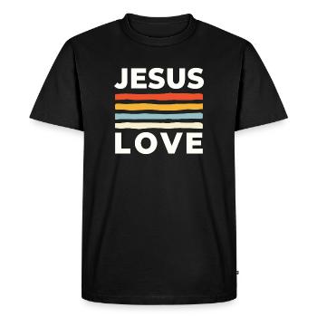 Jesus Love Christliche Nächstenliebe - Men's Premium Organic T-Shirt - black - Front - Nico (187cm)