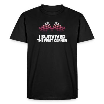 J’ai survécu au premier virage - T-shirt Premium bio Homme - noir - Devant - Nico (187cm)