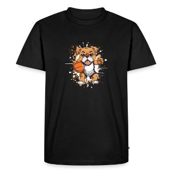 Bouledogue de basket-ball dans le style comique - T-shirt Premium bio Homme - noir - Devant - Nico (187cm)