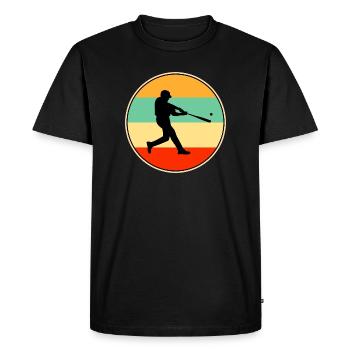 Retro Baseball Silhouette Vintage Sunset Sports - Men's Premium Organic T-Shirt - black - Front - Nico (187cm)