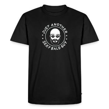 Just Another Sexy Bald Guy Funny Shaved Head Art - Men's Premium Organic T-Shirt - black - Front - Nico (187cm)