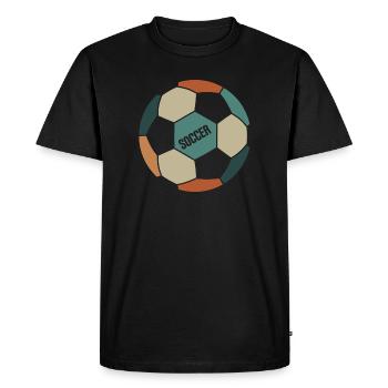 Retro Soccer Ball - Men's Premium Organic T-Shirt - black - Front - Nico (187cm)