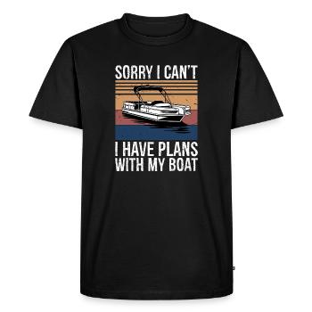 Désolé, je ne peux pas, j’ai des plans avec mon capitaine de bateau - T-shirt Premium bio Homme - noir - Devant - Nico (187cm)