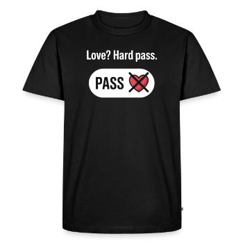 Amour anti-Valentin ? Pas du tout : design drôle - T-shirt Premium bio Homme - noir - Devant - Nico (187cm)
