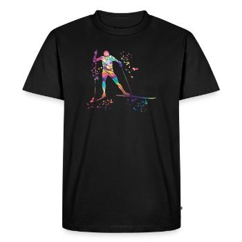 Ski de fond Ski de fond - T-shirt Premium bio Homme - noir - Devant - Nico (187cm)