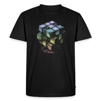 Couleurs arc-en-ciel du cube - T-shirt Premium bio Homme - noir - Devant - Nico (187cm)