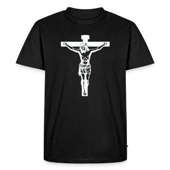 Croix de Jésus - T-shirt Premium bio Homme - noir - Devant - Nico (187cm)