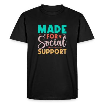 Citation d’un travailleur social pour le social de soutien social - T-shirt Premium bio Homme - noir - Devant - Nico (187cm)
