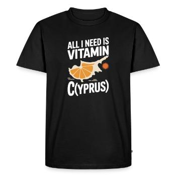 Cyprus All I Need Is Vitamin Cyprus Cyprus Flag - Men's Premium Organic T-Shirt - black - Front - Nico (187cm)