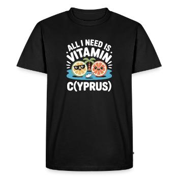 Cyprus All I Need Is Vitamin Cyprus Cyprus Flag - Men's Premium Organic T-Shirt - black - Front - Nico (187cm)