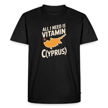 Chypre Tout ce dont j’ai besoin, c’est de vitamines Chypre Drapeau chypriote - T-shirt Premium bio Homme - noir - Devant - Nico (187cm)