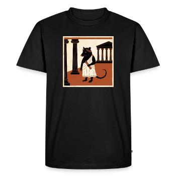 Roman Rat in Toga In Antiquity - Men's Premium Organic T-Shirt - black - Front - Nico (187cm)