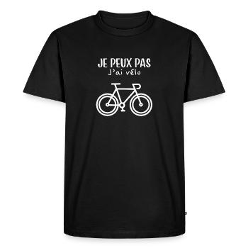 logo vélo, phrase drôle pour fans de cyclisme - T-shirt Premium bio Homme - noir - Devant - Nico (187cm)