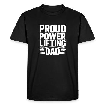 Proud Power Lifting Dad - Men's Premium Organic T-Shirt - black - Front - Nico (187cm)