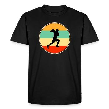 Joueur de Coucher de Soleil Vintage Silhouette de Basket Rétro - T-shirt Premium bio Homme - noir - Devant - Nico (187cm)