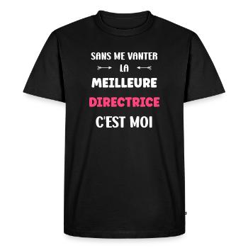 Directrice - T-shirt Premium bio Homme - noir - Devant - Nico (187cm)