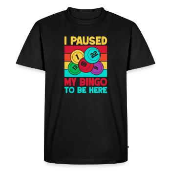 Bingo Game I Paused To Be Here Bingo - Men's Premium Organic T-Shirt - black - Front - Nico (187cm)