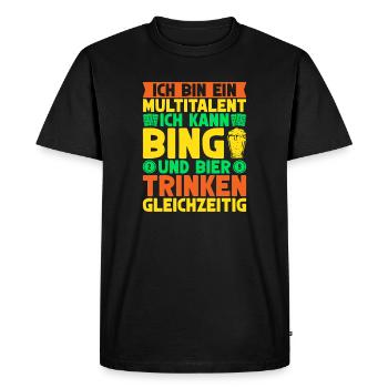 Bingo Game I'm a Multi-Talent Can Bingo & Beer - Men's Premium Organic T-Shirt - black - Front - Nico (187cm)